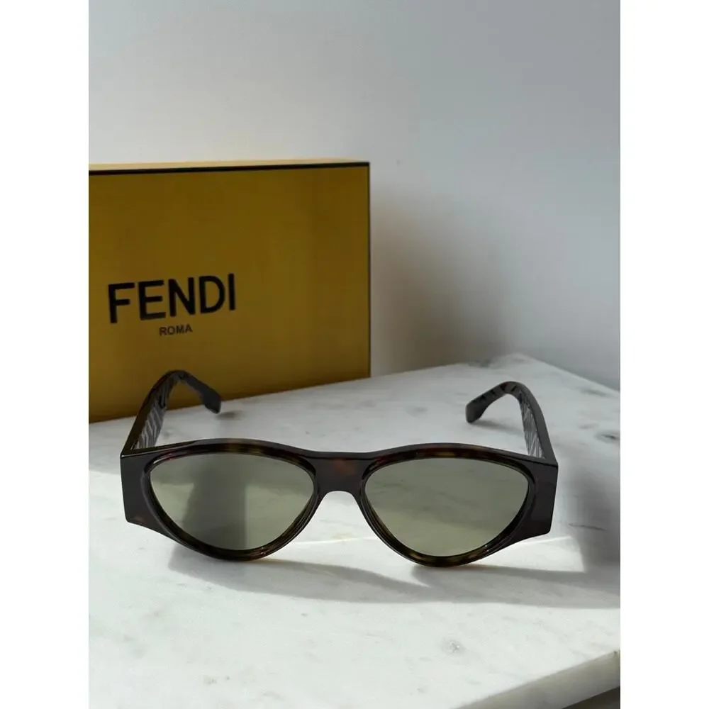NEW Fendi FE40158I Brown Green Unisex Sunglasses - Picture 3 of 9